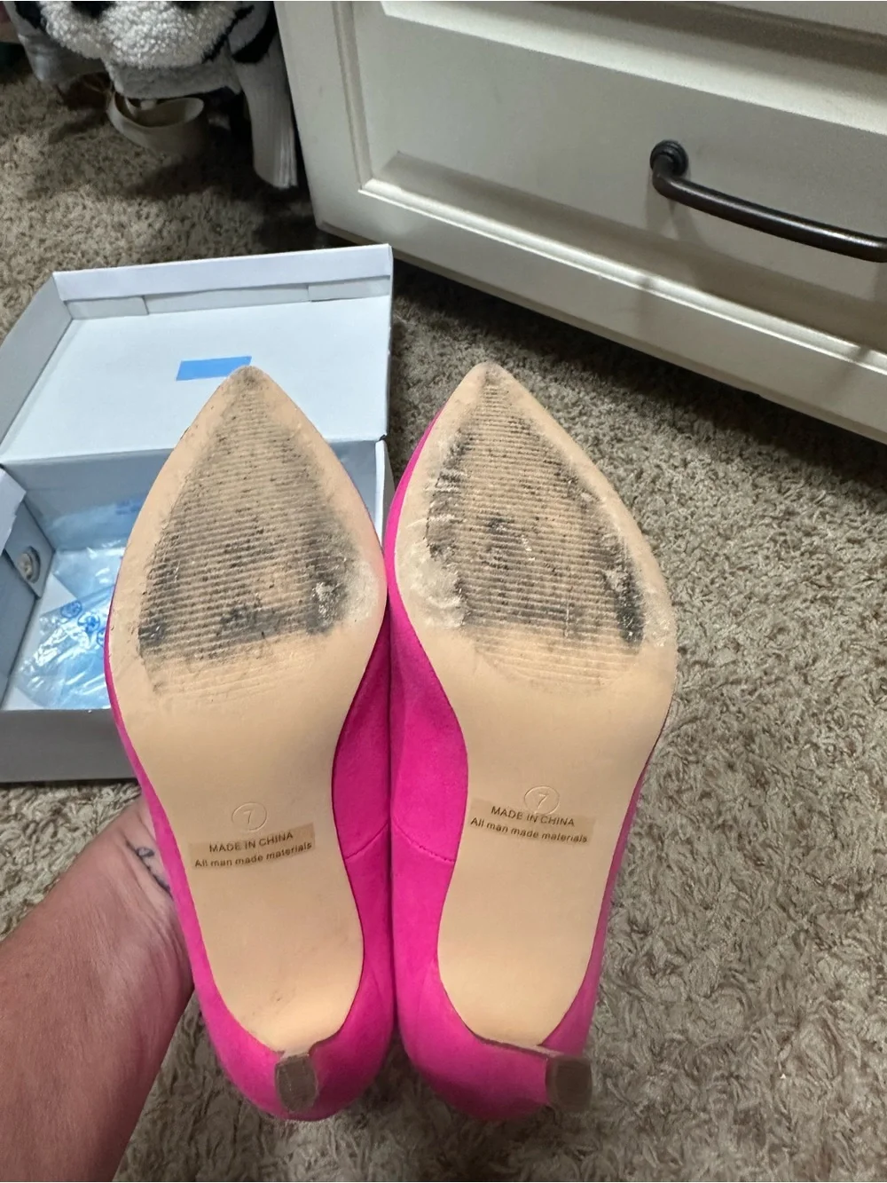 Women's Fuchsia Pointed-Toe High Heel Pumps